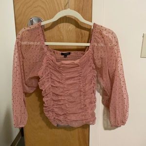 Pink Puffer Sleeved Blouse